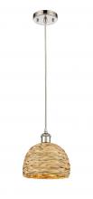 Innovations Lighting 516-1P-PN-RBD-8-NAT - Woven Rattan - 1 Light - 8 inch - Polished Nickel - Multi Pendant