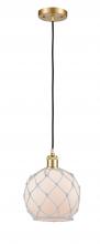 Innovations Lighting 516-1P-SG-G121-8RW - Farmhouse Rope - 1 Light - 8 inch - Satin Gold - Cord hung - Mini Pendant