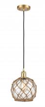 Innovations Lighting 516-1P-SG-G122-8RB - Farmhouse Rope - 1 Light - 8 inch - Satin Gold - Cord hung - Mini Pendant