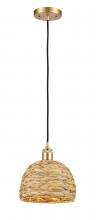 Innovations Lighting 516-1P-SG-RBD-8-NAT - Woven Rattan - 1 Light - 8 inch - Satin Gold - Multi Pendant