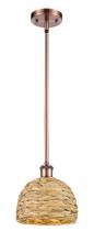 Innovations Lighting 516-1S-AC-RBD-8-NAT - Woven Rattan - 1 Light - 8 inch - Antique Copper - Multi Pendant