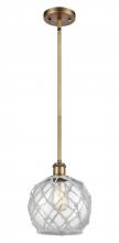 Innovations Lighting 516-1S-BB-G122-8RW - Farmhouse Rope - 1 Light - 8 inch - Brushed Brass - Mini Pendant