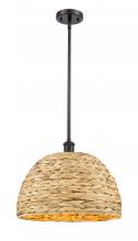 Innovations Lighting 516-1S-OB-RBD-16-NAT - Woven Rattan - 1 Light - 16 inch - Oil Rubbed Bronze - Multi Pendant