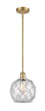Innovations Lighting 516-1S-SG-G122-8RW - Farmhouse Rope - 1 Light - 8 inch - Satin Gold - Mini Pendant
