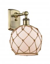 Innovations Lighting 516-1W-AB-G121-8RB - Farmhouse Rope - 1 Light - 8 inch - Antique Brass - Sconce