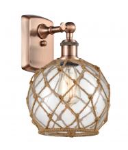 Innovations Lighting 516-1W-AC-G122-8RB - Farmhouse Rope - 1 Light - 8 inch - Antique Copper - Sconce