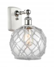 Innovations Lighting 516-1W-WPC-G122-8RW - Farmhouse Rope - 1 Light - 8 inch - White Polished Chrome - Sconce