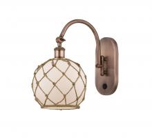 Innovations Lighting 518-1W-AC-G121-8RB - Farmhouse Rope - 1 Light - 8 inch - Antique Copper - Sconce