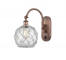 Innovations Lighting 518-1W-AC-G122-8RW - Farmhouse Rope - 1 Light - 8 inch - Antique Copper - Sconce