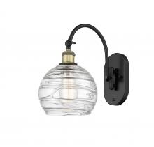 Innovations Lighting 518-1W-BAB-G1213-8 - Athens Deco Swirl - 1 Light - 8 inch - Black Antique Brass - Adjustable Swing Arm