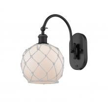 Innovations Lighting 518-1W-BK-G121-8RW - Farmhouse Rope - 1 Light - 8 inch - Matte Black - Adjustable Swing Arm