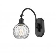 Innovations Lighting 518-1W-BK-G1215-6 - Athens Water Glass - 1 Light - 6 inch - Matte Black - Adjustable Swing Arm
