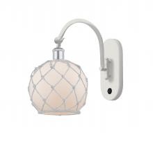 Innovations Lighting 518-1W-WPC-G121-8RW - Farmhouse Rope - 1 Light - 8 inch - White Polished Chrome - Adjustable Swing Arm