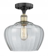 Innovations Lighting 616-1F-BAB-G92-L - Fenton - 1 Light - 11 inch - Black Antique Brass - Flush Mount