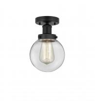 Innovations Lighting 616-1F-BK-G202-6 - Beacon - 1 Light - 6 inch - Matte Black - Semi-Flush Mount