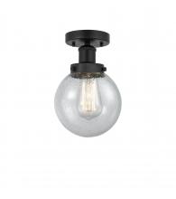 Innovations Lighting 616-1F-BK-G204-6 - Beacon - 1 Light - 6 inch - Matte Black - Semi-Flush Mount