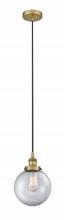 Innovations Lighting 616-1PH-BB-G202-8 - Beacon - 1 Light - 8 inch - Brushed Brass - Cord hung - Mini Pendant