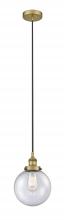 Innovations Lighting 616-1PH-BB-G204-8 - Beacon - 1 Light - 8 inch - Brushed Brass - Cord hung - Mini Pendant