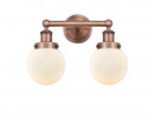 Innovations Lighting 616-2W-AC-G201-6 - Beacon - 2 Light - 15 inch - Antique Copper - Bath Vanity Light
