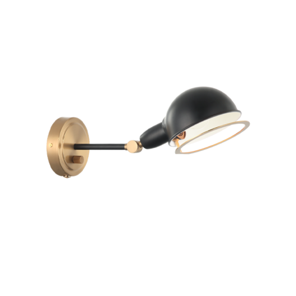 Blare Aged Gold Brass + Black Wall Sconce