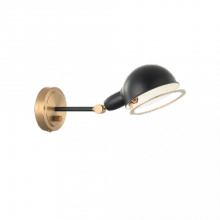 Matteo Lighting S00711AGBK - Blare Aged Gold Brass + Black Wall Sconce