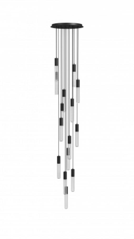 Strand 5 Light Laser Cut Spiral Glass Multi Port Pendant