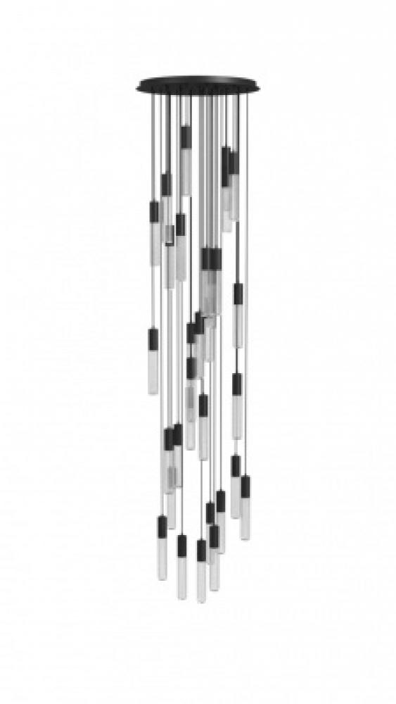 Strand 31 Light Laser Cut Spiral Glass Multi Port Pendant