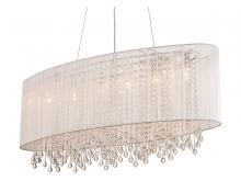 Avenue Lighting HF1503-WHT - Beverly Dr. Collection Oval White Silk String Shade and Crystal Dual Mount