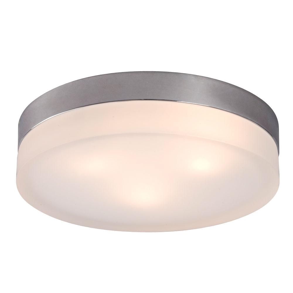 Flush Mount Ceiling Light - in Polished Chrome finish with Frosted Glass