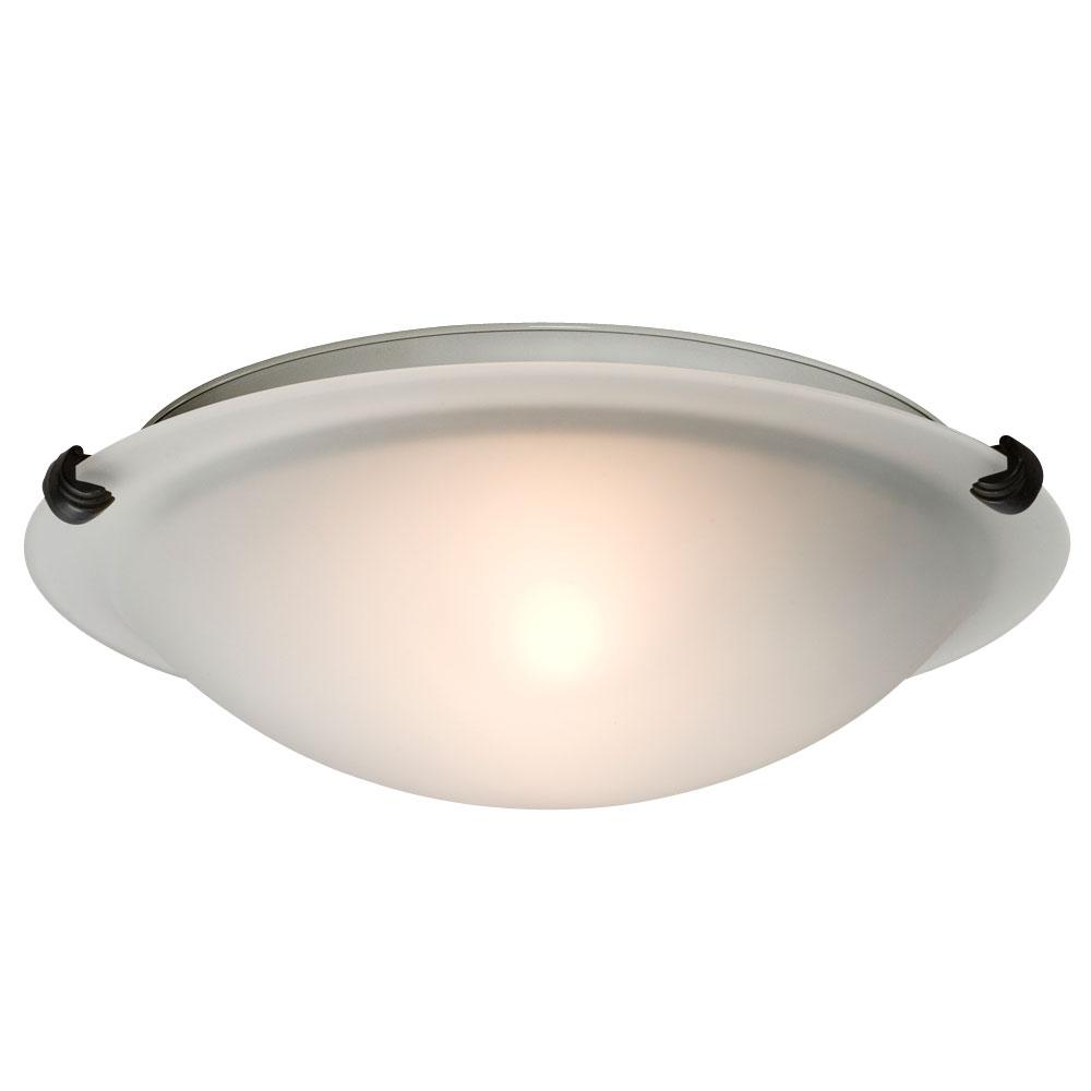 Flush Mount Ceiling Light - in Oil Rubbed Bronze finish with Frosted Glass