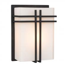 Galaxy Lighting 215640BK-113NPF - Wall Sconce - in Black finish with Satin White Glass (Suitable for Indoor or Outdoor Use)