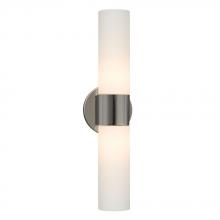 Galaxy Lighting ES244023CH/WH - 2 -Light Wall Sconce - in Polished Chrome finish with White Cylinder Glass