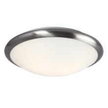 Galaxy Lighting ES612392BN - Flush Mount Ceiling Light - in Brushed Nickel finish with Satin White Glass