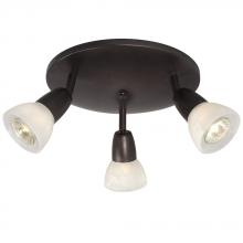 Galaxy Lighting 753703OBZ/MB - Three Light Halogen Ceiling Pan - Old Bronze w/ Marbled Glass