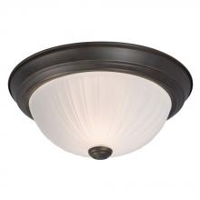 Galaxy Lighting ES625021ORB - Flush Mount Ceiling Light - in Oil Rubbed Bronze finish with Frosted Melon Glass