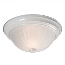 Galaxy Lighting ES625021WH - Flush Mount Ceiling Light - in White  finish with Frosted Melon Glass