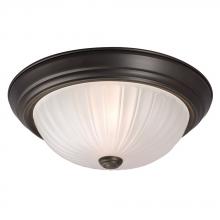 Galaxy Lighting ES635022ORB - Flush Mount Ceiling Light - in Oil Rubbed Bronze finish with Frosted Melon Glass