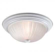 Galaxy Lighting ES635022WH - Flush Mount Ceiling Light - in White finish with Frosted Melon Glass