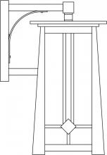 Arroyo Craftsman ABB-9OF-S - 9" Aberdeen wall mount