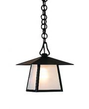 Arroyo Craftsman CH-8TCR-BK - 8" carmel pendant with t-bar overlay