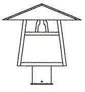 Arroyo Craftsman CP-12DGW-S - 12" carmel post mount with dart overlay