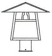 Arroyo Craftsman CP-12TGW-VP - 12" carmel post mount with t-bar overlay