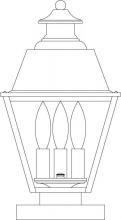 Arroyo Craftsman INC-8MRRM-AB - 8" inverness column mount with metal roof