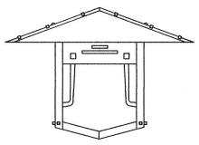 Arroyo Craftsman PDW-17GRC-P - 17" pagoda flush wall mount