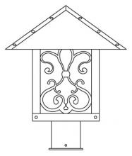 Arroyo Craftsman TRP-12ASM-MB - 12" timber ridge post mount with ashbury  filigree