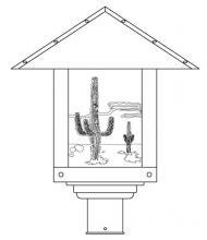 Arroyo Craftsman TRP-16CTCS-MB - 16" timber ridge post mount with cactus  filigree