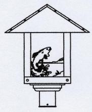 Arroyo Craftsman TRP-16TRAM-MB - 16" timber ridge post mount with trout filigree