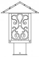 Arroyo Craftsman TRP-9ASF-BZ - 9" timber ridge post mount with ashbury  filigree