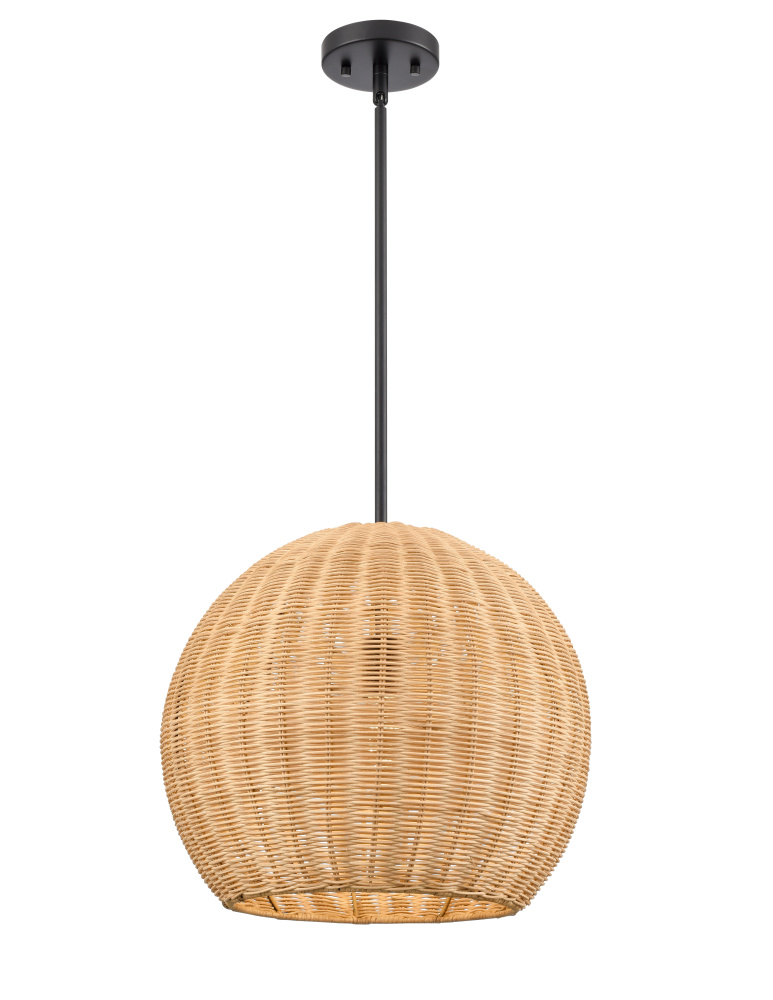 Elise 16" Wide 1-Light Pendant - Matte Black