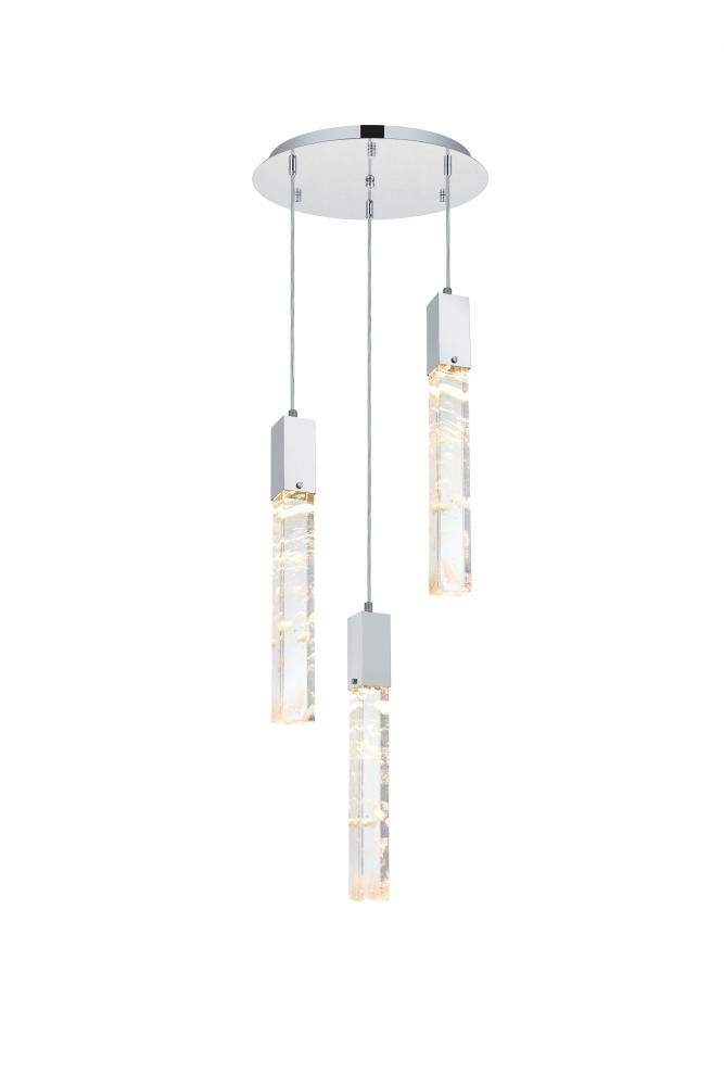 Pendant D16"H24"L3 Chrome